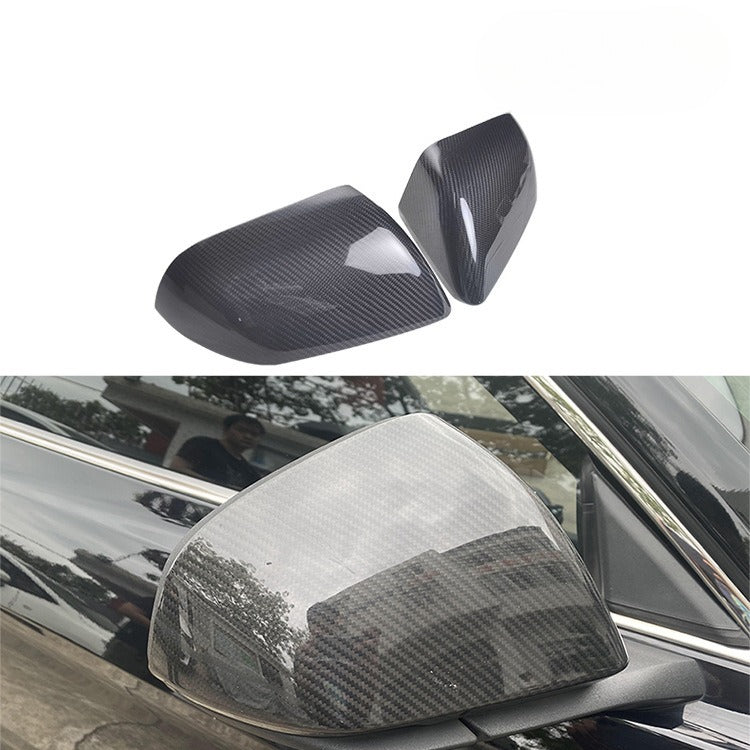 For 14-21 Ford Mustang Carbon Fiber Rearview Mirror Cover, Bright US Standard Version Without Lamp Position Reversing Cover Case