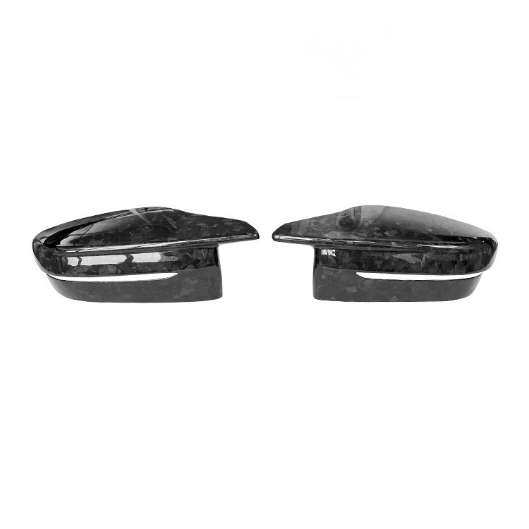 For BMW M3 G80 M4 G82 Marble Carbon Fiber Rearview Mirror Case, Left and Right Forged Rearview Mirror Cover