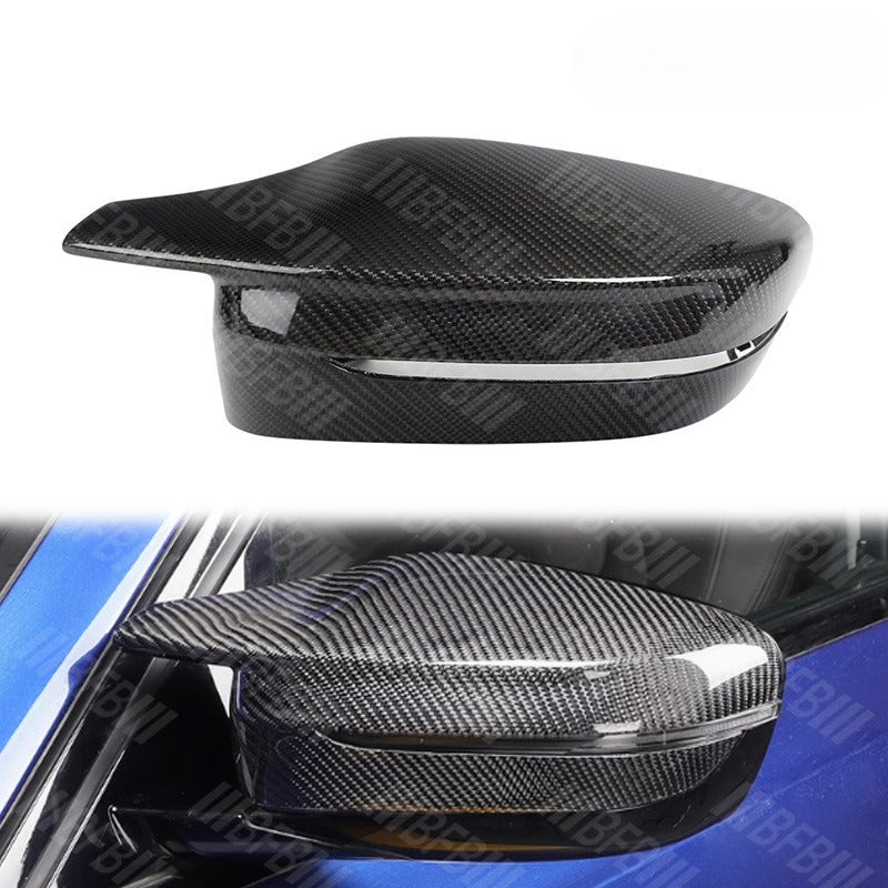 For BMW 3 Series G20 G28 Horn Carbon Fiber Rearview Mirror Cover To M Replacement Rearview Mirror Cover